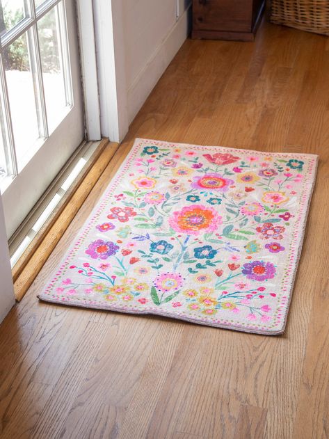 Folk Flowers Chenille Rug – Natural Life Colorful Boho Home, Folk Flowers, College House, Ponte Vedra Beach, Chenille Rug, Up House, Boho Home Decor, Barbie Dream House, Sweet Messages