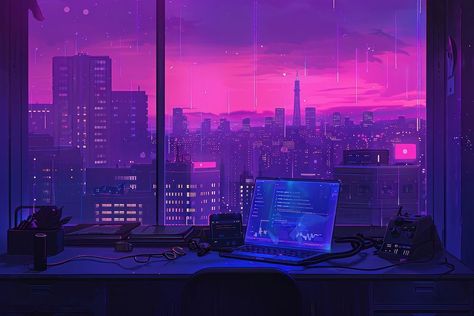 Purple Anime Aesthetic Wallpaper Laptop, Neon Light Wallpaper Desktop, Laptops Wallpapers Aesthetic, Vaporwave Aesthetic Wallpaper Pc, 15inch Laptop Wallpaper, Neon Wallpaper For Laptop, Cute Aesthetic Backgrounds For Laptop, Anime City Wallpaper Desktop, Cyberpunk City Wallpaper Desktop