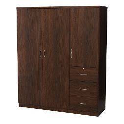 3 Door Wardrobe Storage Walnut - Home Source already viewed Walnut Wardrobe, Clothing Armoire, Three Door Wardrobe, Wardrobe Storage Cabinet, 3 Door Wardrobe, Walnut Doors, Wardrobe Furniture, Carved Furniture, Drawer Design