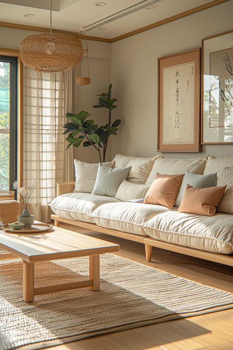 Japandi Living Room Design, Japanese Living Room, Japandi Living Room, Scandinavian Design Living Room, Japandi Interior Design, Japandi Home, Japandi Living, Japandi Interior, Decorating Home