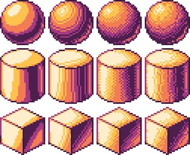 Pixel Art Shading Tutorial, Pixel Art Expressions, Pixel Art Tutorial Beginner, Pixel Art Practice, Pixel Shading, Shading Practice, Pixel Art Background, Concept Art Tutorial, Pixel Art Tutorial