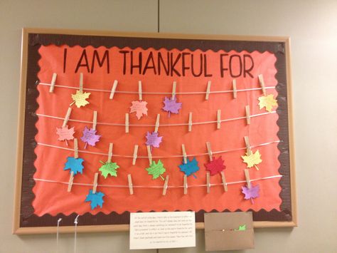 I am thankful for... bulletin board #RA #bulletinboard #residentassistand #reslife Thankful For Bulletin Board, Fall Classroom Decorations Ideas, Thanksgiving Bulletin Board Ideas, October Bulletin Boards, November Bulletin Boards, Thanksgiving Bulletin Boards, Work Bulletin Boards, Interactive Bulletin Boards, Bullentin Boards