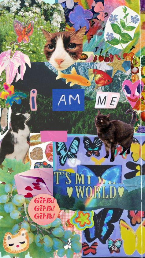 #magazine#cutout#cats#dog#nature#art#collage#retro#vintage Magazine Scrapbook Ideas, Magazine Cutout Art, Magazine Collage Aesthetic, Magazine Collage Ideas, Magazine Cutout Collage, Self Collage, Word Collage Art, Magazine Collage Art, Magazine Collages