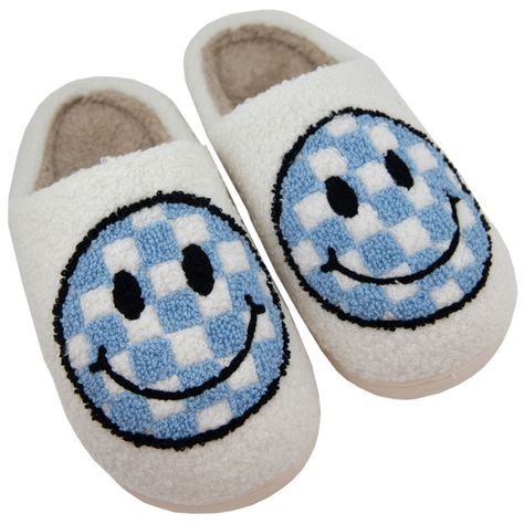 Elevate your inventory with our light blue checkered pattern happy face slippers, available for wholesale purchase on Katydid Wholesale! These stylish and comfortable slippers are designed to bring a touch of joy to your customers' feet. The light blue checkerboard pattern adds a trendy element, making them a must-have accessory for loungewear. Featuring a delightful smiley face on the top, these slippers not only keep feet warm and cozy but also add a playful charm to your boutique collection. Happy Face Slippers, Funny Slippers, Trendy Slippers, Cozy Slippers, Custom Trucker Hats, Animal Slippers, Comfortable Slippers, Blue Accessories, Slippers For Women