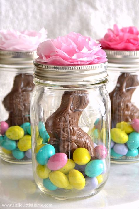 Easter Party Ideas, Diy Osterschmuck, Easter Birthday Party, Easter Mason Jars, Easter Crafts For Adults, Easter Goodies, Easter Basket Diy, Easter Birthday, Chocolate Bunny