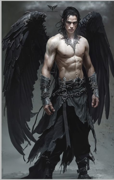 Vampires With Wings, Male Demon Costume, Man With Dragon Wings, Dark Angel Male, Angel Warrior Male, Guy With Wings, Incubus Demon Male, Male Raven, Male Faerie