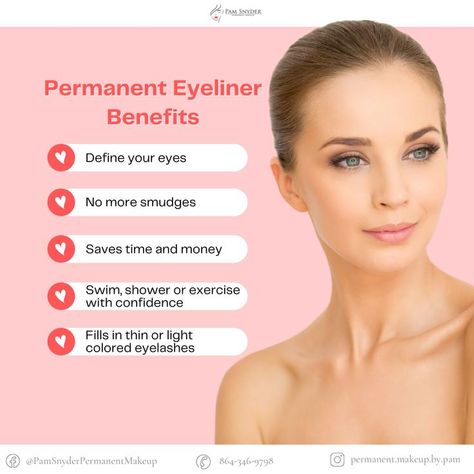 Get Glam. Be Glamorous. Here are some Permanent Eyeliner Benefits. Benefit Eyeliner, Beauty Salon Posters, Eyebrow Embroidery, Permanent Eyeliner, Eyeliner Tattoo, Permanent Makeup Eyebrows, Permanent Eyebrows, Get Glam, Permanent Makeup