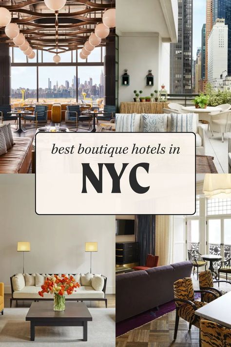 From a tiny West Village gem to a luxe TriBeCa classic, our travel advisors rounded up the best boutique hotels in NYC to help you experience New York in luxury and style. Get inspo from this blog that highlights these boutique hotels, and then connect with us at foratravel.com so we can help you plan and book your NYC trip. We're ready to plan the New York trip of your dreams, and we'd love to help you score amazing hotel perks! Boutique Hotels New York, Hotels In Nyc, Travel Agent Career, Bucket List Hotels, Greenwich Hotel, Hotels In New York City, Charming Aesthetic, Chelsea Nyc, Soho Hotel