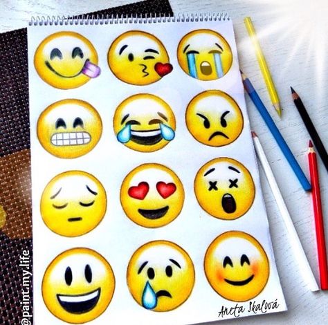 Emoji - drawing - a cool quick sketch to do when ur bored Emoji Drawings, Pola Bordir, Emoji Drawing, Emoji Art, Cute Emoji, Amazing Drawings, Emoji Wallpaper, Pencil Art Drawings, Quick Sketch