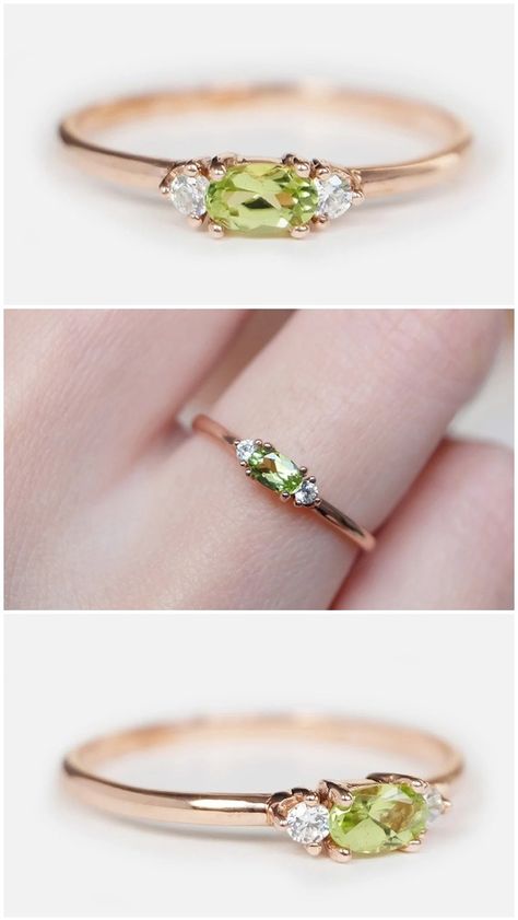 August Jewelry, Birth Ring, Peridot Ring Gold, Peridot Birthstone Ring, Gold Peridot Ring, Birthstone Ring Mothers, August Birthstone Ring, Birthstone Rings, Peridot Jewelry