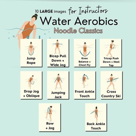 Water Zumba Workout, Pool Noodle Exercises, Fall Prevention Exercises, Water Aerobics Routine, Water Aerobics Workout, Water Aerobic Exercises, Exercise For Seniors, Pool Workouts, Swimming Pool Exercises