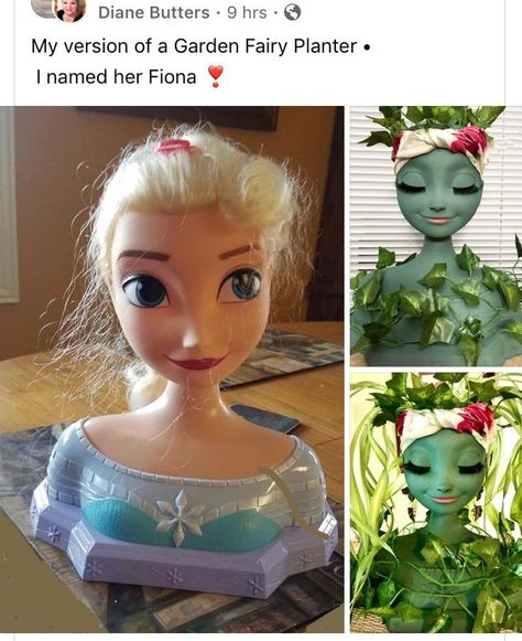 Creation Art, Head Planters, Indoor Plant, Doll Head, Garden Crafts, Cute Crafts, Crafts To Do, Diy Inspiration, Creative Crafts