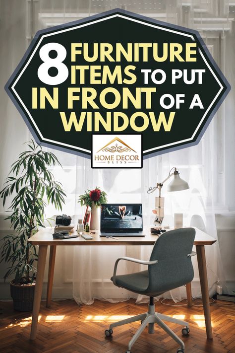 8 Furniture Items to Put in Front of a Window - Home Decor Bliss Earthy Modern Living Room, Living Room Black And White, Living Room Yellow, Bay Window Living Room, Room Black And White, Living Room Elegant, Window Desk, Living Room Eclectic, Living Room Natural