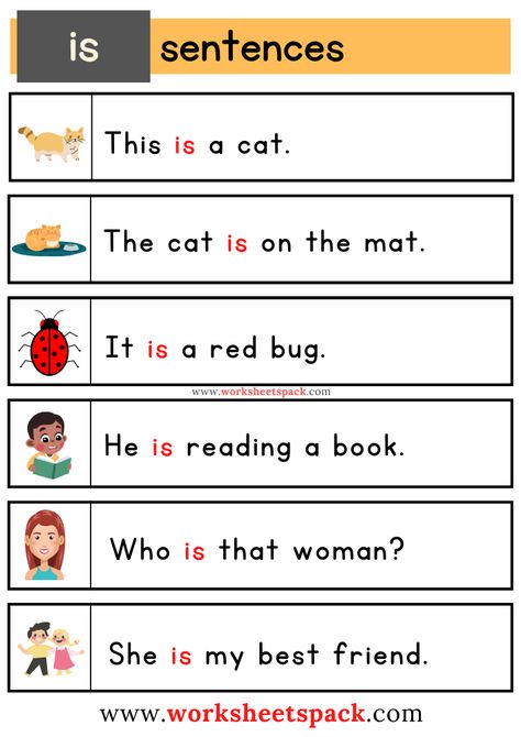 Sight Word Sentences Worksheets with Is Montessori, Sentence For Kindergarten, Reading Simple Sentences Kindergarten, Simple Sentences For Grade 1, Simple Reading For Kindergarten, Short Sentences For Kids, Small Sentences For Kids, Simple Sentences For Kids, Simple Sentences For Kindergarten