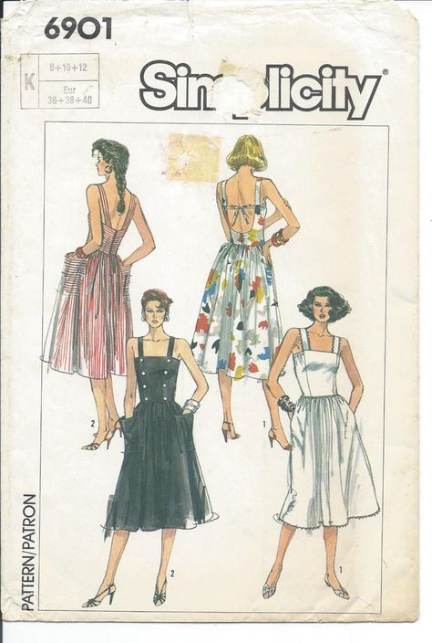 Simplicity 6901 Misses Sundress Vintage 1990 Sewing Pattern Uncut Out Of Print Sizes 8, 10, 12 Adjustable for Miss Petite by SodaCityFinds on Etsy 80s Summer, Sundress Pattern, Fashion 1980s, Wrap Dress Pattern, 70s Outfits, Vintage Dress Patterns, Summer Sundress, 60 Fashion, Russian Fashion