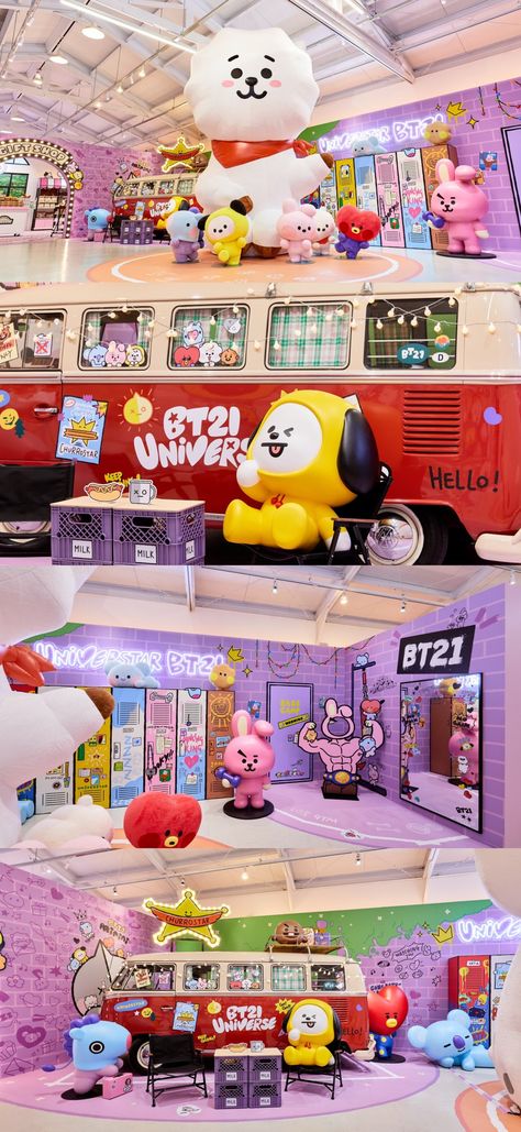 Dance Practice Room, Game Expo, Practice Room, Popup Store, School Decoration, Twitter Post, Base Camp, Line Friends, School Decorations