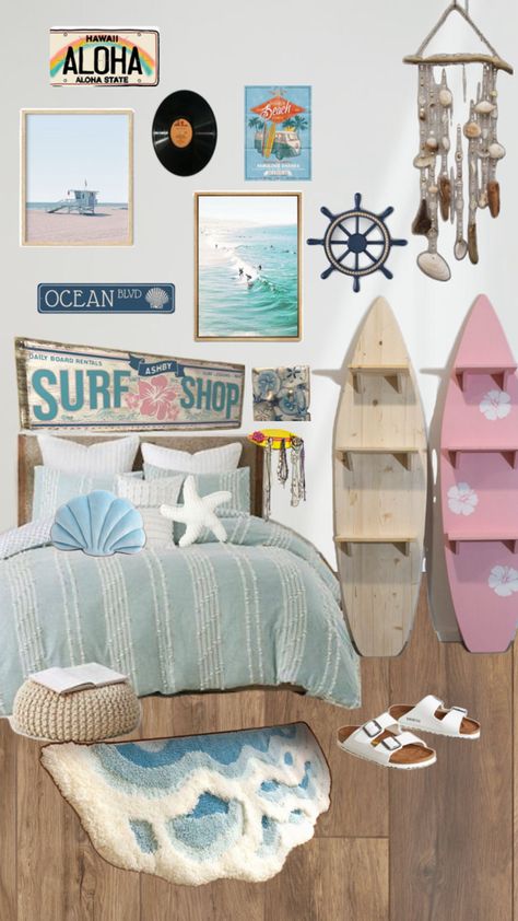 Surf Room Decor, Coastal Room Decor, Ocean Room Decor, Beach House Room, Beachy Room Decor, Bedroom Ideas For Small Rooms Cozy, Beach Room Decor, Surf Room, Beachy Room