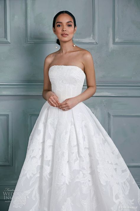 Strapless Wedding Dress Ballgown, 2023 Wedding Dresses, A Line Ball Gown, Debutante Dresses, Strapless Lace Wedding Dress, Wedding Dresses Lace Ballgown, Anne Barge, Aline Wedding Dress, Wedding Mood