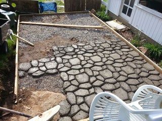 Form in Place Concrete Paver Patio : 6 Steps - Instructables Concrete Forms Walkway, Concrete Mold Patio, Concrete Pavers Diy, Concrete Molds Patio, Concrete Molds Walkway, Concrete Paver Patio, Diy Concrete Patio, Concrete Backyard, Patio Blocks