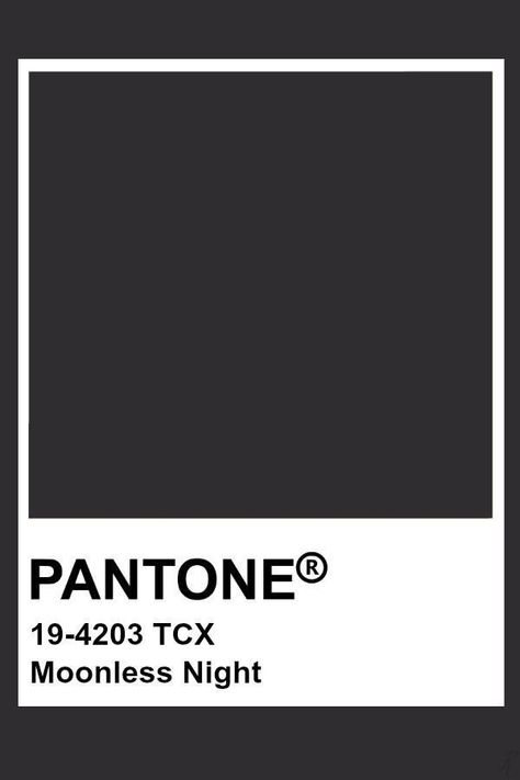 Dark Pantone Colors, Pantone Black Palette, Black Pantone, Pantone Black, Pantone Tcx, Pantone Color Chart, Pantone Swatches, Moonless Night, Pantone Palette