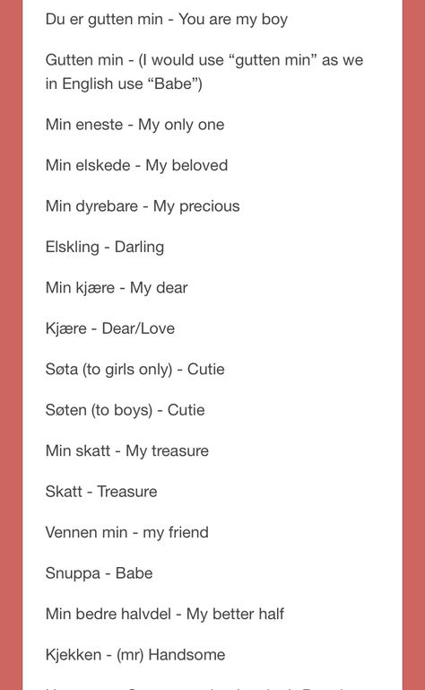 Swedish Love Quotes, Norwegian Words Beautiful, Norwegian Words And Meanings, Norwegian Phrases, Norwegian Proverbs, Norwegian Language, Norwegian Names, Norwegian Culture, Norwegian Aesthetic