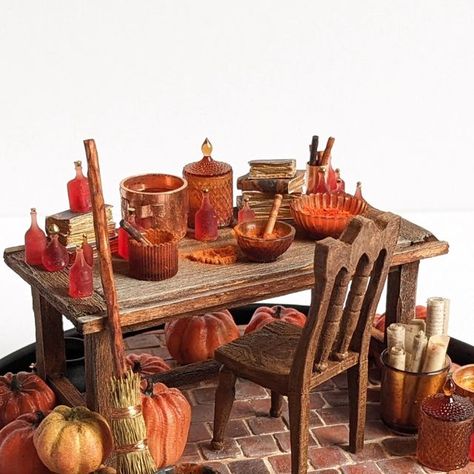 Tamar Cohen Miniatures on Instagram: "My Halloween/Fall miniature scene.  My husband designed the chair, and pumpkins and i 3D printed them. 
Tutorials are available on Patreon
#miniatureart #miniaturist #miniatures #miniaturekitchen #miniaturefurniture" Miniature Kitchen, The Chair, Halloween Fall, Miniature Furniture, Miniature Art, 3d Printed, My Husband, Pumpkins, 3d Printing