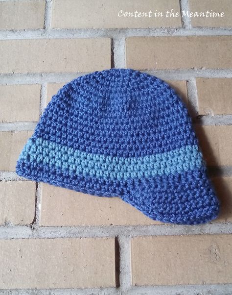 Content in the Meantime: Visor Beanie - Pattern Review Functional Nylon Visor Hat, Breathable Nylon Visor Hat, Denim Visor Hat One Size, Crochet Beanie With Fold Up Brim, Visor Beanie, Crochet Men, I Feel Free, Crochet Blocks, Beanie Pattern