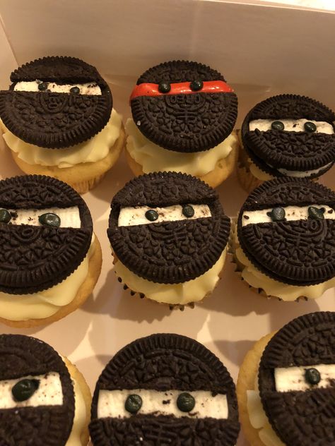 Ninja Birthday Cupcakes, Ninja Cupcake Cake, Ninja Kidz Cakes, Ninja Birthday Party Ideas Cake, Ninja Cupcake Ideas, Ninja Kids Birthday Party Ideas, Ninja Cake Ideas, Ninja Cake Ideas Boys, Ninja Snacks