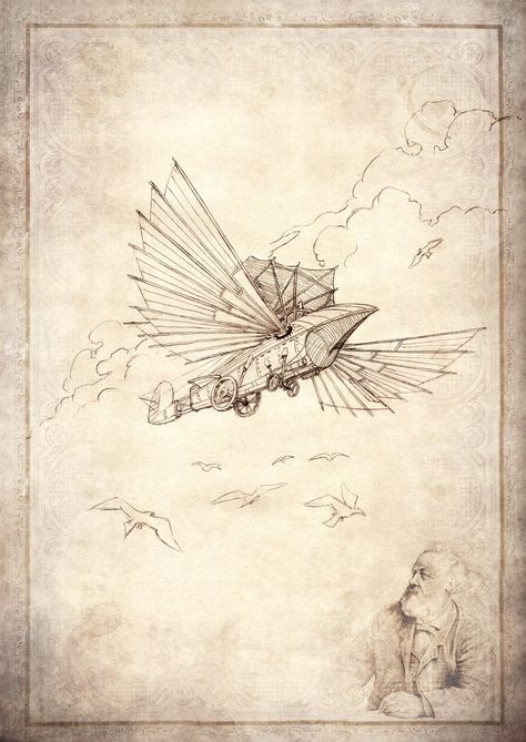 ArtStation - Jules Verne, Wojciech Ostrycharz Jules Verne Illustration, Outset Island, Jules Verne Books, Zeppelin Balloon, Steampunk City, Enchanted Kingdom, Blackout Tattoo, Around The World In 80 Days, Jules Verne