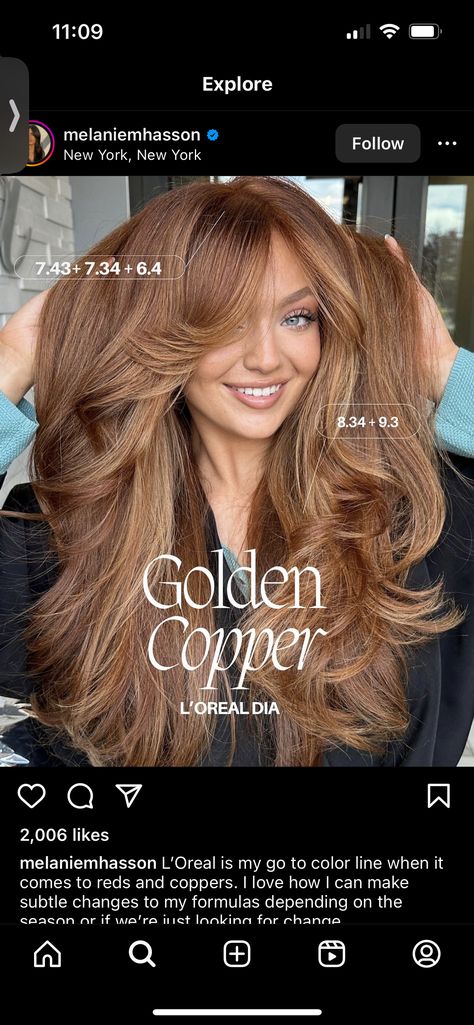 Medium Golden Copper Hair, Red Hair For Cool Skin Tones, Gold Copper Hair, Golden Copper Hair Color, Ginger Brown Hair, Toner Formulas, Light Auburn Hair Color, Copper Brown Hair, Light Auburn Hair