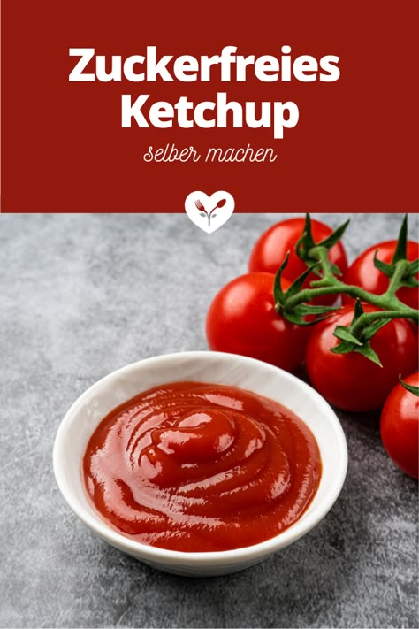 Ketchup ist eigentlich eine Zuckerbombe. Ein Ketchup ohne Zucker ist schnell & einfach zubereitet. Das Ergebnis schmeckt der ganzen Familie. Homemade Ketchup, Vegan Dip, Eating Clean, Vegan Cooking, Cooking Dinner, Diy Food, Healthy Cooking, Ketchup, Cooking Tips