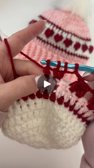 66K views · 9.2K reactions | The hearts in a row hat pattern is posted! Here’s a quick video tutorial on how to crochet the heart clusters. Longer video is on my YouTube channel! Pattern is on RepeatCrafterMe.com ❤️💕😍 @redheartyarns  @yarnspirations  #heartsinarow #crochethearthat #redheartwithlove #redheartyarn #crochethearts #crochetbeanie #valentinesdaycrochet | Sarah Zimmerman | repeatcrafterme · Original audio Sarah Zimmerman, Crochet Quilt, Red Heart Yarn, Crochet Heart, Crochet Beanie, How To Crochet, Ear Warmers, My Youtube Channel, Hat Pattern