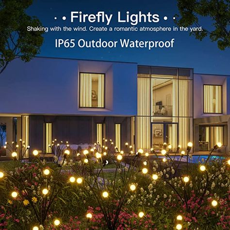 CRILEAL 8LED Solar Powered Firefly Lights,Solar Lights Outdoor Waterproof,Starburst Swaying Solar Firefly Lights, Firefly Garden Lights for Path Landscape Outdoor Decorative Lights White Warm 4Pack Firefly Garden, Outdoor Decorative Lights, Pathway Landscaping, Firefly Lights, Led Garden Lights, Lawn Lights, Solar Led Lights, Garden Lights, Patio Landscaping