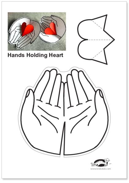 krokotak | Hands Holding Heart Hands Holding Heart, Snowflake Wall, Diy Mother's Day Crafts, Children's Church Crafts, Make Flowers, Holding Heart, Paper Snowflake, Bible School Crafts, Printables For Kids