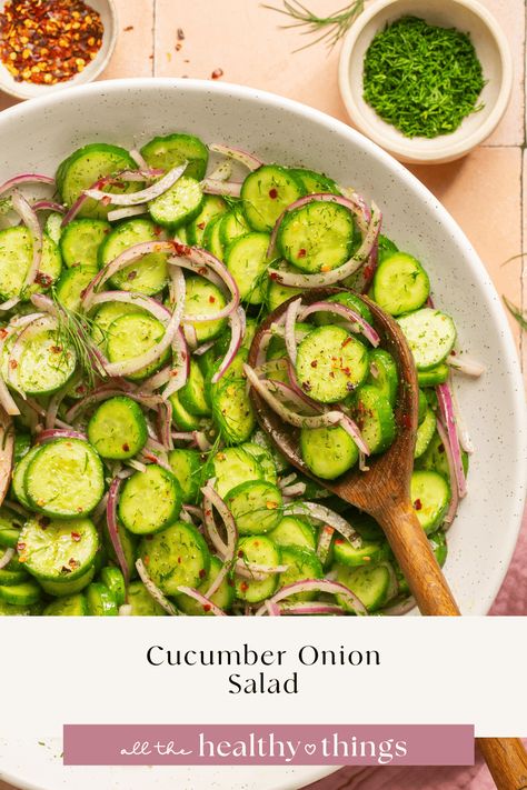 Cucumber Onion Salad, Easy Cucumber Salad, Cucumber Dill Salad, Cucumber Onion, Slow Cooker Bbq Chicken, Slow Cooker Ribs, Italian Chopped Salad, Baked Bbq Chicken, Creamy Cucumber Salad