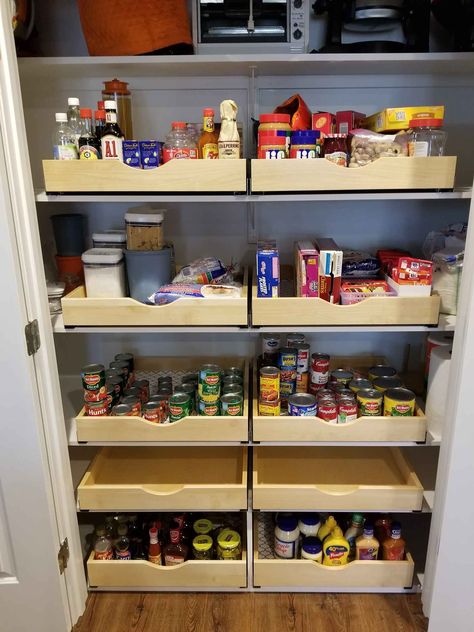 Organisation, Adding Drawers To Pantry, Pantry Roll Out Shelves, Roll Out Pantry Shelves, Pantry Drawers Pull Out Shelves, Pantry Pull Out Drawers, Pull Out Pantry Shelves, Downstairs Kitchen, Pantry Designs