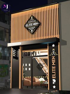 Exterior Shop Design Store Fronts, Front Shop Design Ideas, Barber Shop Front Design, Acp Board Design For Shop, Barbershop Design Exterior, Shop Board Design Ideas, Barber Shop Sign Board Design, Shop Front Design Indian, Shop Signboard Design