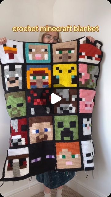 @cosybearcrochet on Instagram: "love how this came out and it was so fun to work up! check out my pattern if you’re interested :)
🧸
🧸
#crochet #crochetinspiration #crochetideas #crochetpattern #crochettutorial #pattern #handmade #minecraft #crochetblanket #crochetminecraft #gaming #videogames" Crochet Minecraft Blanket, Minecraft Crochet Patterns Free, Minecraft Knitting, Minecraft Crochet Patterns, Minecraft Blanket, Minecraft Crochet, Yarn Creations, Alpha Patterns, Crochet Tutorial