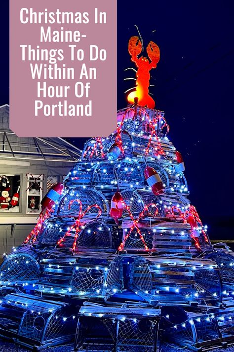 Christmas In Portland Maine, Christmas In Maine Aesthetic, Portland Maine Christmas, Christmas In Maine, Maine Christmas, Maine Aesthetic, December Travel, Maine Winter, England Vacation