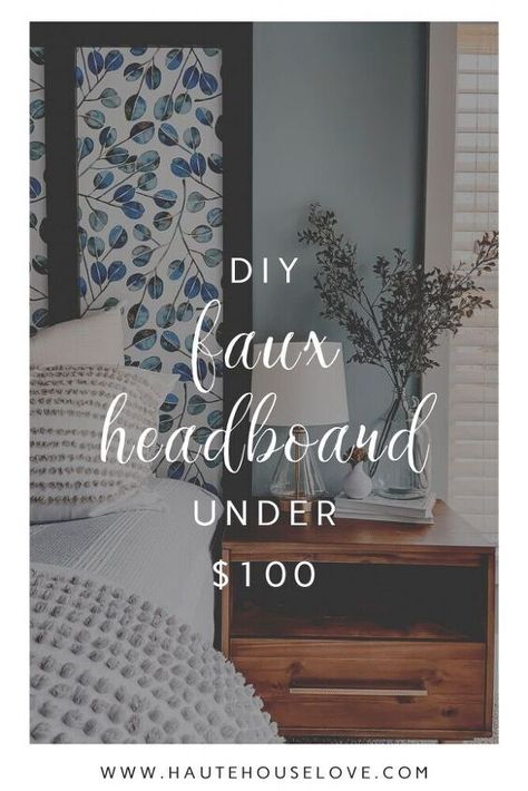 Drawer Pulls Diy, Upcycle Headboard, Wallpaper Headboard, Faux Headboard, How To Make Headboard, Haute House, Custom Headboard, Head Board, Diy Drawers