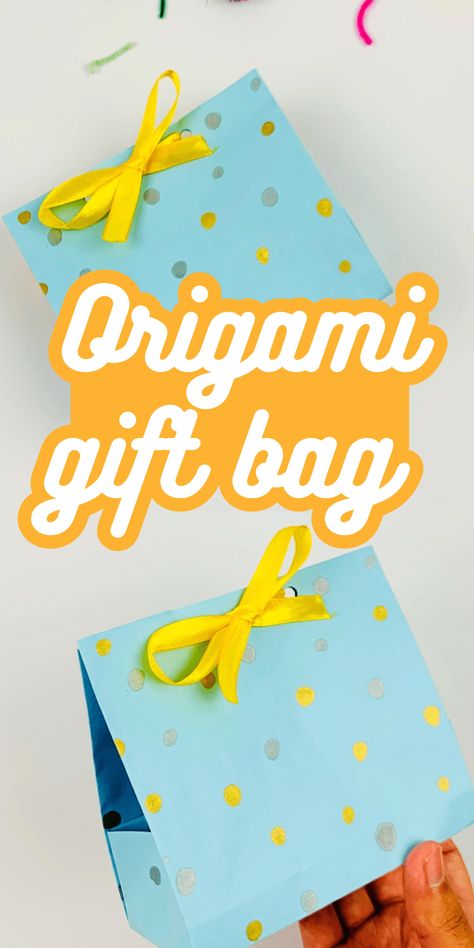 Make a Simple Origami Gift Bag {Free Craft Idea} | Skip To My Lou Origami Present, Origami Gift Bag, Origami Leaves, Simple Origami, Burlap Wreath Tutorial, Origami Gifts, Skip To My Lou, Easy Origami, Holiday Crafts For Kids