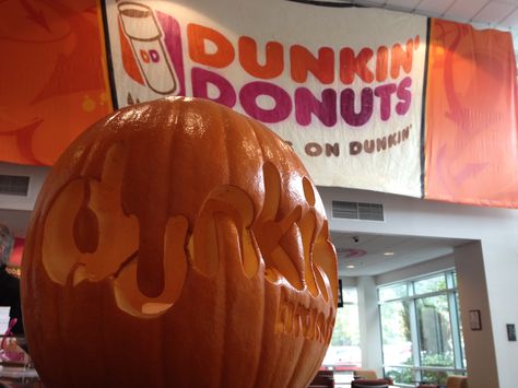 Our Dunkin' pumpkin in the DD Mothership lobby! Mister Donuts, Pumpkin Carving, Lobby, Some Fun, Donuts, Carving