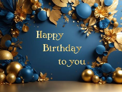 Happy Birthday Dark Blue And Golden Luxury Theme#pikbest##Photo Birthday Blue Theme, Photography Horizontal, Happy Birthday Wishes For Him, Islamic Lantern, Happy Birthday Blue, 21 Diner, Birthday Wishes For Him, Elegant Birthday Party, Elegant Birthday