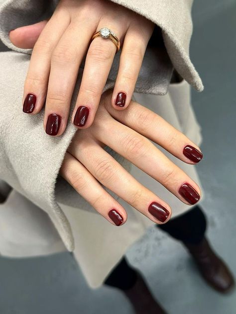 2024 Nail Trends: 10 shapes, colours and lengths that will be huge this year | HELLO! Cabernet Nail Color, Trending Nail Shapes 2024, Nail Color November 2024, Nails Winter 2025 Trends, Fall 2024 Manicure, Nail Colour Trends 2024, Short Nail Colors 2024, Two Tone Red Nails, Nail Trends Autumn 2024