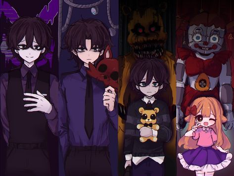 Afton Family Michael, Afton Family Fanart, Michael And William, Fnaf Afton Family, Evan Afton, Pole Bear, The Afton Family, Good Horror Games, Elizabeth Afton