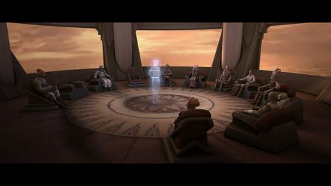 Jedi Council, Star Artwork, Jedi Temple, High Council, Superhero Stories, Star Wars Prequels, Scifi Art, Star Wars Day, Star Wars The Clone Wars