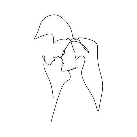 Doodle Love Couple, Art Abstrait Ligne, Art Amour, Minimal Drawings, Valentine Banner, Minimalist Drawing, One Line Drawing, 카드 디자인, Pola Sulam