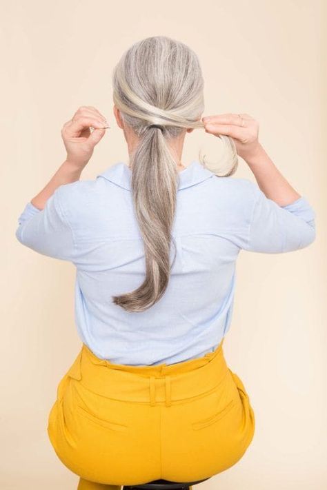 Hairstyles For Over 50, Easy To Do Hairstyles, Short Hairstyles Over 50, Hairstyles For Older Women, Ponytail Hairstyles Easy, Cute Ponytails, Hairstyle Names, Simple Ponytails, Silver Hair Color