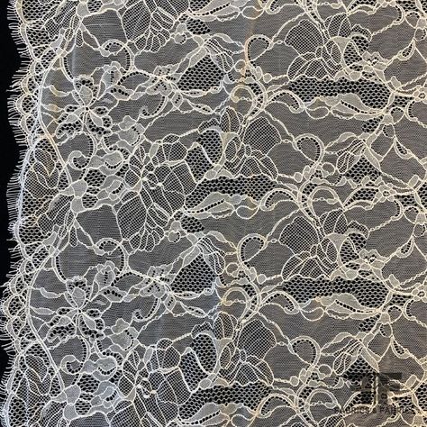 This pretty lace is a candlelight ivory color. Unique for the totally gorgeous and intricate pattern, this lace is a popular choice for dresses, veils, slips and garment accents. This fabric is sheer, therefore a lining is needed if additional structure and modesty is desired. SKU: 6871 Content: Nylon Blend Color: Candlight Ivory Width: 41 inches Origin: Imported Cream Lace Dress, Alencon Lace, Corded Lace, Lace Dress Black, Chantilly Lace, Nyc Fashion, Cream Lace, Fashion Design Clothes, Lace Panelled