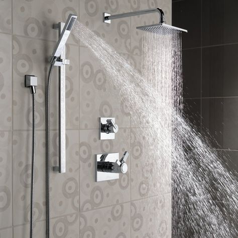 Delta 185 Vero Full Slide Bar Shower Head Water Softener Shower Head, Delta Vero, Shower Fixtures, Steam Showers Bathroom, Slide Bar, Bathroom Remodel Shower, Delta Faucets, Custom Shower, Handheld Shower Head